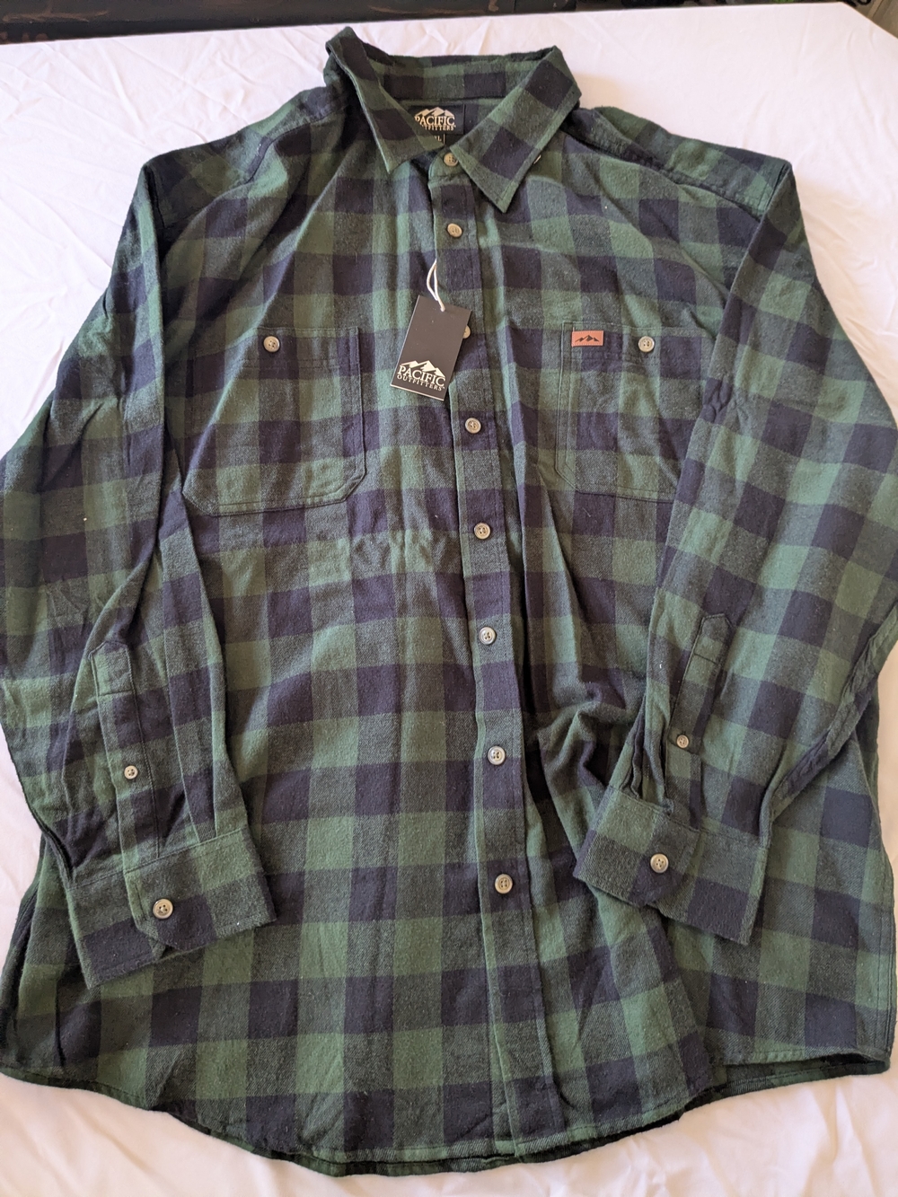 Pacific Trail Green and Black Plaid Button-Down Shirt